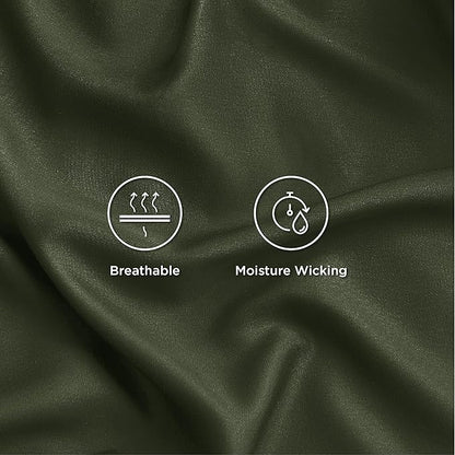 Bedsure Queen Sheet Set, Rayon Derived from Bamboo, Cooling Sheets, Breathable & Soft, Deep Pocket Up to 16 Inches, Hotel Luxury Silky Bedding for Hot Sleepers, Olive Green