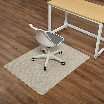 Chair Mat for Hardwood Floor, 36" x 48" Heavy Duty Office Chair Mat for Rolling Chairs, Anti Slip, Non-Curve, Floor Protector for Home Office, Beige