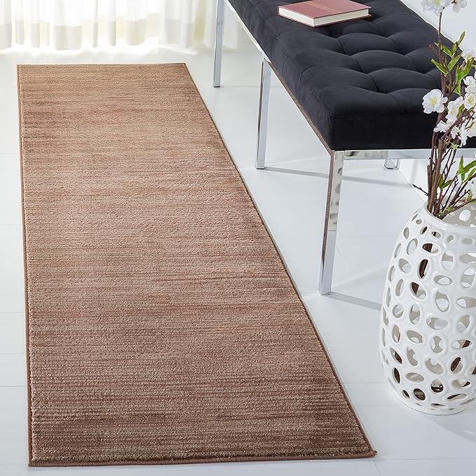 SAFAVIEH Vision Collection Runner Rug - 2'2" x 22', Brown, Modern Ombre Design, Non-Shedding & Easy to Clean, Ideal for Foyer, Hallway, Bedroom (VSN606E)