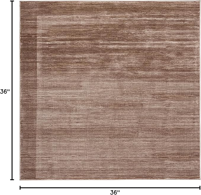 SAFAVIEH Vision Collection Area Rug - 3' Square, Light Brown, Modern Ombre Design, Non-Shedding & Easy to Clean, Ideal for Foyer, Entryway, Bedroom, Accent Space (VSN606C)