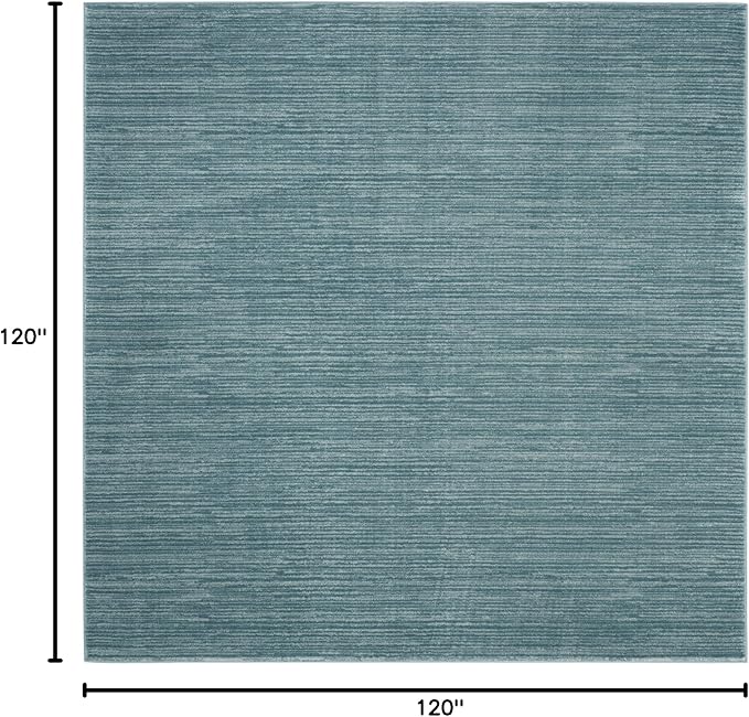 SAFAVIEH Vision Collection Area Rug - 10' Square, Aqua, Modern Ombre Design, Non-Shedding & Easy to Clean, Ideal for Living Room, Bedroom, Dining Space (VSN606B)