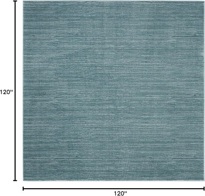 SAFAVIEH Vision Collection Area Rug - 10' Square, Aqua, Modern Ombre Design, Non-Shedding & Easy to Clean, Ideal for Living Room, Bedroom, Dining Space (VSN606B)