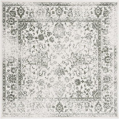 SAFAVIEH Adirondack Collection Area Rug - 4' Square, Ivory & Dark Green, Distressed Design, Non-Shedding & Easy to Clean, Ideal for Living Room, Bedroom, Dining Space (ADR109X)