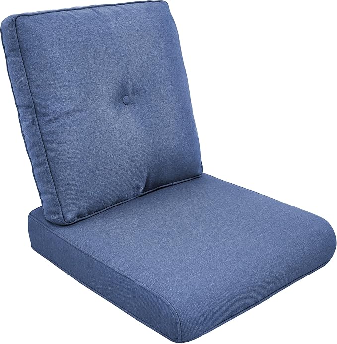 Outdoor Chair Cushions - 22" x 25" x 4" Patio Furniture Cushions with Water Resistant & Removable Cover, 28D High Density Sponge Patio Cushion for Outdoor Furniture Couch Rocker Chair, Blue