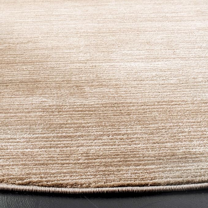 SAFAVIEH Vision Collection Area Rug - 5' Round, Light Brown, Modern Ombre Design, Non-Shedding & Easy to Clean, Ideal for Living Room, Bedroom, Dining Space (VSN606C)