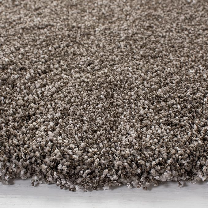 SAFAVIEH Milan Shag Collection 9' Round Grey SG180 Solid Non-Shedding Living Room Bedroom Dining Room Entryway Plush 2-inch Thick Area Rug