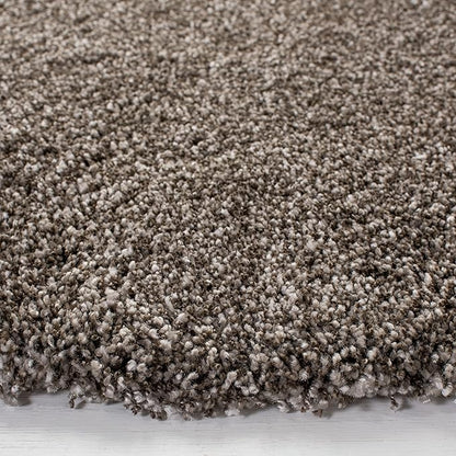 SAFAVIEH Milan Shag Collection 9' Round Grey SG180 Solid Non-Shedding Living Room Bedroom Dining Room Entryway Plush 2-inch Thick Area Rug