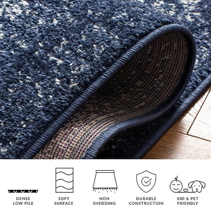 SAFAVIEH Area Rug 11x15 - Adirondack Collection - Large - Navy & Ivory, Distressed Vintage Floral Design, Non-Shedding & Easy to Clean, Ideal for Living Room, Bedroom, Dining Space (ADR109N)