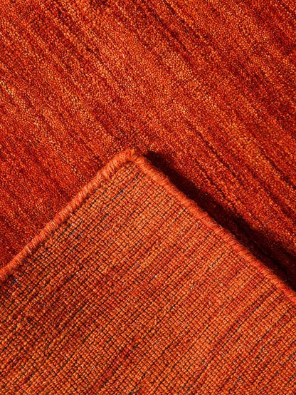 Hand Knotted Loom Wool ECO-Friendly Area Rugs - 4'x6', Rectangle, Light Red Color, Solid Plain Design, High Pile Handmade Anti Skid Area Rugs for Living Room, Bed Room (L00111)