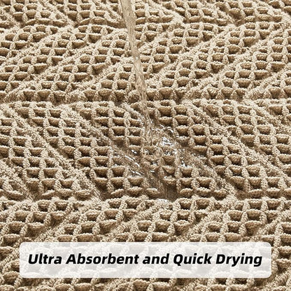 Bathroom Runner Rug Super Absorbent Non Slip Long Bath Mat Machine Washable Boho Bathroom Rugs Quick Dry Rug Runners for Hallway Bedroom Laundry Room,Brown, 2'x 6'(24" x 72")
