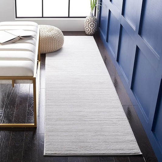 SAFAVIEH Vision Collection Runner Rug - 2'2" x 16', Ivory Grey, Modern Ombre Design, Non-Shedding & Easy to Clean, Ideal for Foyer, Hallway, Bedroom (VSN606K)