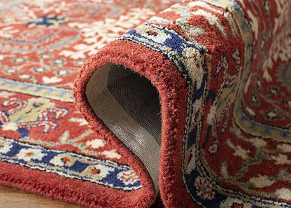 SAFAVIEH Antiquity Collection Runner Rug - 2'3" x 6', Red & Multi, Handmade Traditional Oriental Wool, Ideal for High Traffic Areas in Living Room, Bedroom (AT64A)