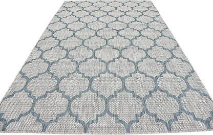 Unique Loom Outdoor Trellis Collection Area Rug (6' 1" x 9' Rectangle, Gray/ Ivory)