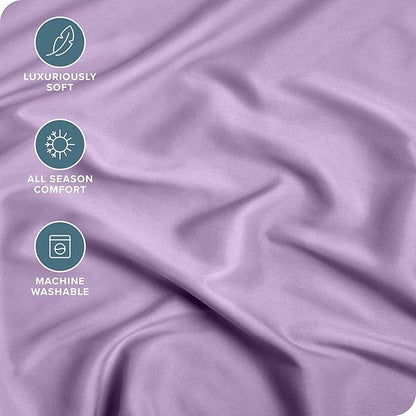 Bare Home Fitted Bottom Sheet Twin XL Size - Premium 1800 Microfiber - Ultra-Soft Hotel Luxury - Deep Pocket - Durable and Long Lasting (Twin XL, Lavender)