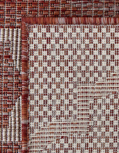 Unique Loom Outdoor Trellis Collection Area Rug - Trellis (Square 13' 0" x 13' 0", Rust Red/ Ivory)