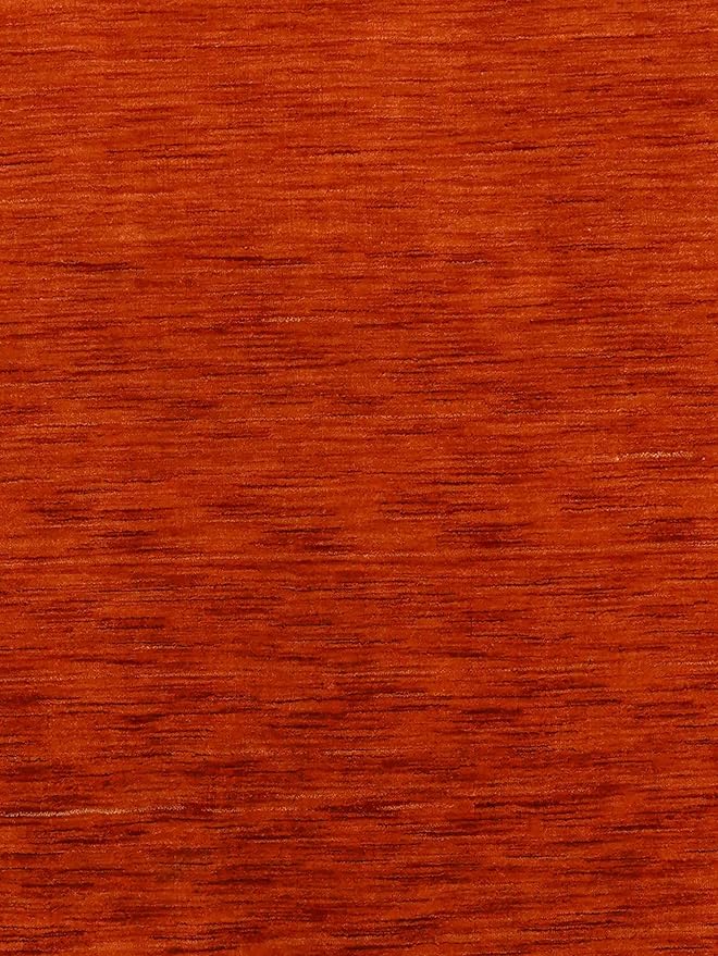 Hand Knotted Loom Wool ECO-Friendly Area Rugs - 5'x8', Rectangle, Light Red Color, Solid Plain Design, High Pile Handmade Anti Skid Area Rugs for Living Room, Bed Room (L00111)