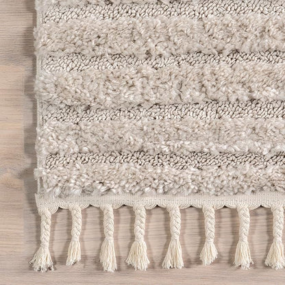nuLOOM Risette Beige, 8'10" x 12', Geometric, Soft and Textured, High Traffic, Stain Resistant, Easy Clean, Durable Area Rug for Bedroom, Living Room, Dining Space, Den, Foyer, Entryway