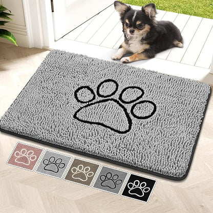 Bcoimo Super Absorbent Dog Door Mat, 30"*20" Anti Slip Mat for Muddy Paws, Pet Rugs for Dirty Paws Washable That Absorbs Moisture and Dirt, for Dog Cage and Pet Resting Carpet