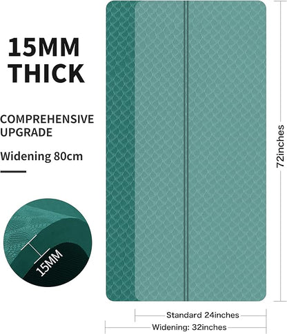nuveti Large Exercise Mat - 15mm/20mm/30mm Thick Yoga Mat | Workout Mat for Fitness, Yoga, Pilates, Stretching & Floor Exercises for Women & Men with Free Carrying Bag