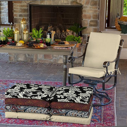Arden Outdoor Midback Chair Cushion, 18 x 16.5, Tan Leala