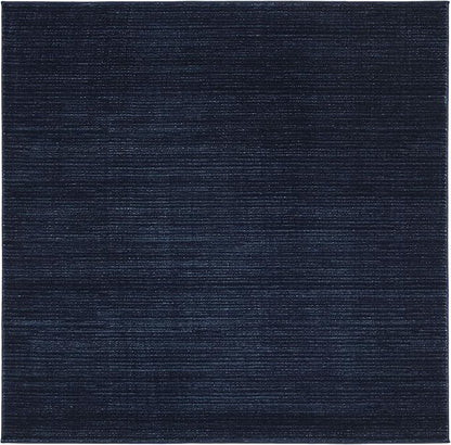 SAFAVIEH Vision Collection Area Rug - 5' Square, Navy, Modern Ombre Design, Non-Shedding & Easy to Clean, Ideal for Living Room, Bedroom, Dining Space (VSN606N)
