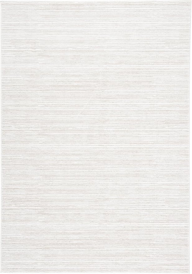 SAFAVIEH Vision Collection Area Rug - 3' Square, Ivory, Modern Ombre Design, Non-Shedding & Easy to Clean, Ideal for Foyer, Entryway, Bedroom, Accent Space (VSN606J)