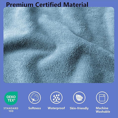 Waterproof Blanket for Couch, Leak Proof Dog Bed Blankets Reversible, Pet Throw Sofa Furniture Protector Machine Washable-52 x82,Navy Blue+Stone Blue