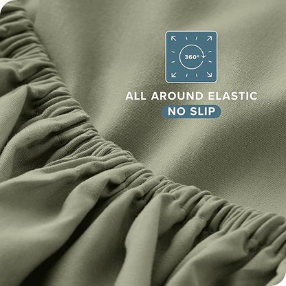 Bare Home Full Sheet Set - Luxury 1800 Ultra-Soft Microfiber Full Bed Sheets - Double Brushed - Deep Pockets - Easy Fit - 4 Piece Set - Bedding Sheets & Pillowcases (Full, Sage)
