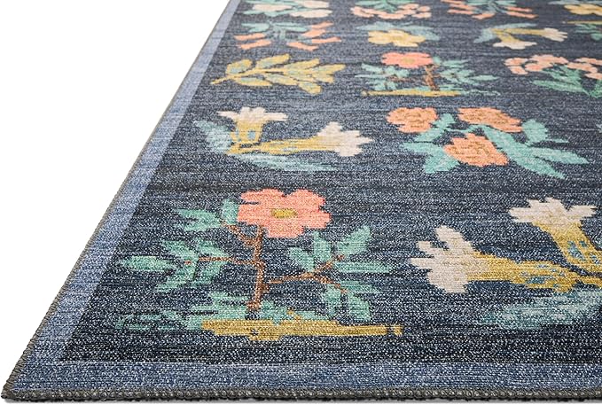 Loloi Rifle Paper Co. Rosa Collection RSA-03 Navy 2'-0" x 5'-0" Accent Rug