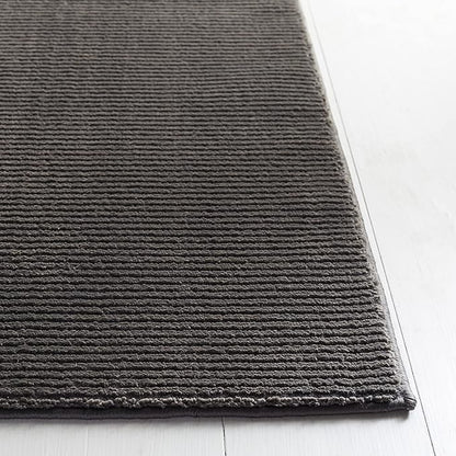 SAFAVIEH Revive Collection Area Rug - 6'7" Square, Charcoal, Solid Design, Non-Shedding & Easy Care, Ideal for High Traffic Areas in Living Room, Bedroom (REV102H)