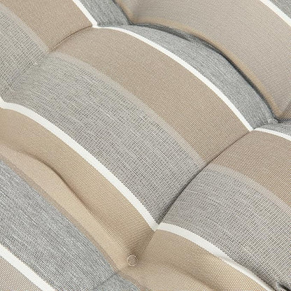 FUNHOME Outdoor Chair Cushions 19 x19 Inch,Water Resistant Tufted Seat Cushions 19",Reversible,Weather Resistant,Rounded Back Wicker Chair Cushion for Patio Garden Furniture(Gray Stripe)