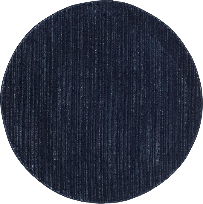 SAFAVIEH Vision Collection Area Rug - 5' Round, Navy, Modern Ombre Design, Non-Shedding & Easy to Clean, Ideal for Living Room, Bedroom, Dining Space (VSN606N)
