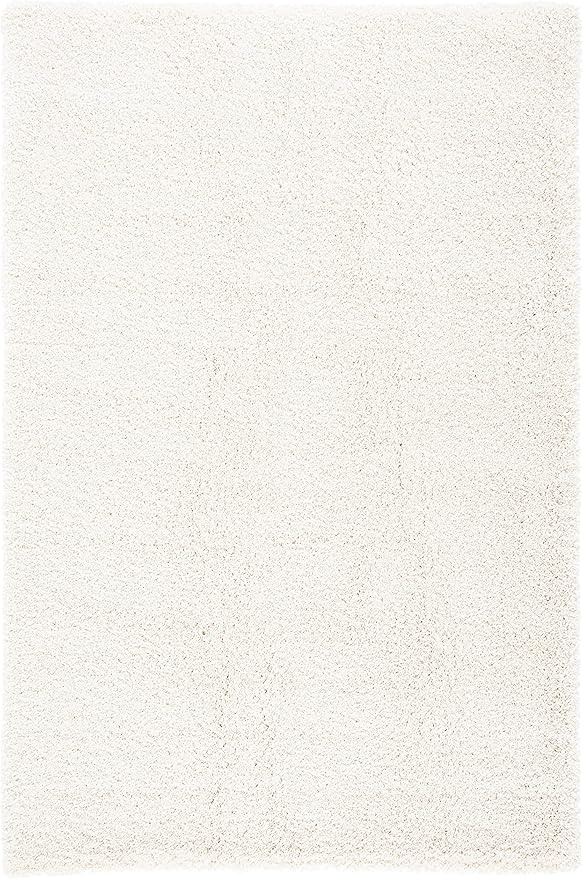 SAFAVIEH Milan Shag Collection Area Rug - 6' x 9', Ivory, Solid Design, Non-Shedding & Easy Care, 2-inch Thick Ideal for High Traffic Areas in Living Room, Bedroom (SG180-1212)