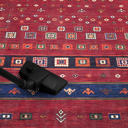 Keen Home Design 9x12 Rug - Machine Washable Area Rug with Non-Slip Backing, Ideal for Living Room, Dining Room, Bedroom - Vintage, Easy Clean, Durable, Low Pile Rug - (9' x 12')