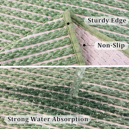 Braided Hallway Runner Rug,Super Absorbent Kitchen Mats for Floor,Non Slip Washable Kitchen Rugs,Quick Dry Boho Entryway Runner Rugs for Bathroom,Hallyways,Bedroom,24"x72",Sage Green