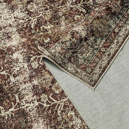 Rust Red Runner Rug 2x12 Vintage Area Carpet Hallway Long Indoor Kitchen Washable Living Room Low Pile Traditional Distressed Retro Accent Throw Rug Non Slip Laundry Bathroom Office