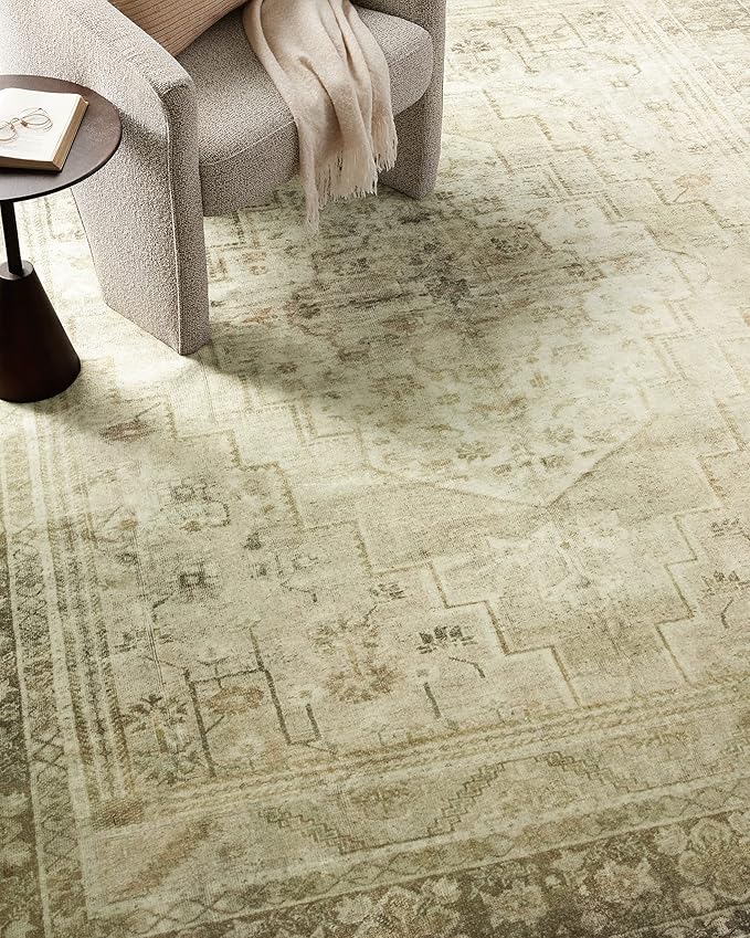Loloi Magnolia Home by Joanna Gaines Banks Collection BAN-06 Natural/Granite 2'-3" x 3'-9" .13" Pile Height, Machine Washable, Accent Rug