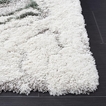 SAFAVIEH Horizon Shag Collection Runner Rug - 2' x 8', Grey & Green, Modern Abstract Design, Non-Shedding & Easy Care, 2.6-inch Thick Ideal for High Traffic Areas in Living Room, Bedroom (HZN890Y)