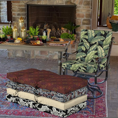 Arden Outdoor Chair Cushion, 21 x 20, Rain-Proof, Fade Resistant 21 x 20, Onyx Cebu