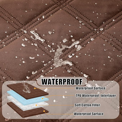 Smiry Waterproof Dog Bed Cover Blanket 40x80, Soft Reversible Pet Blanket, Washable Leakproof Cats Dogs Couch Cover for Sofa, Couch, Furniture, Lattice, Brown/Brown