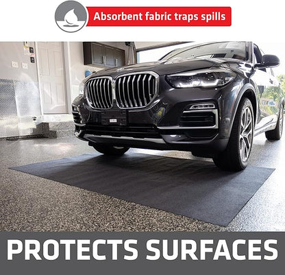 Drymate Premium Maintenance Mat Oil Spill Garage Floor Mat (60" x 72"), Absorbent, Waterproof, Contains Liquids, Protects Garage Surface or Driveway, Reusable, Washable, Durable (USA Made)