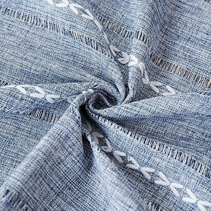 Bedside Table Cloth with Tassel Small Table Cover for Nightstand,Bedside Table TV Microwave (Grey Blue, 17.7 * 39.4inches)
