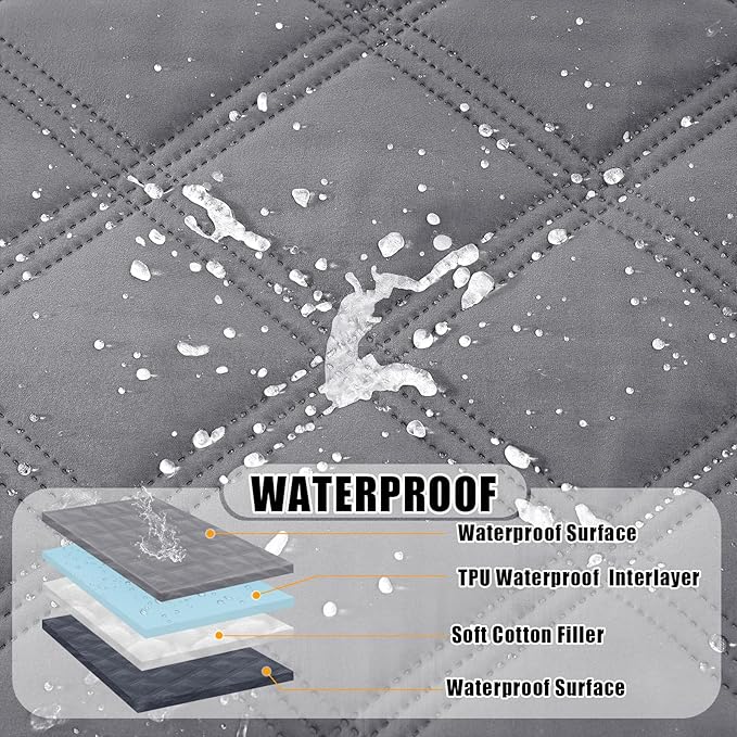 Smiry Waterproof Dog Bed Cover Blanket 30x70, Soft Reversible Pet Blanket, Washable Leakproof Cats Dogs Couch Cover for Sofa, Couch, Furniture, Lattice, Grey/Dark Grey