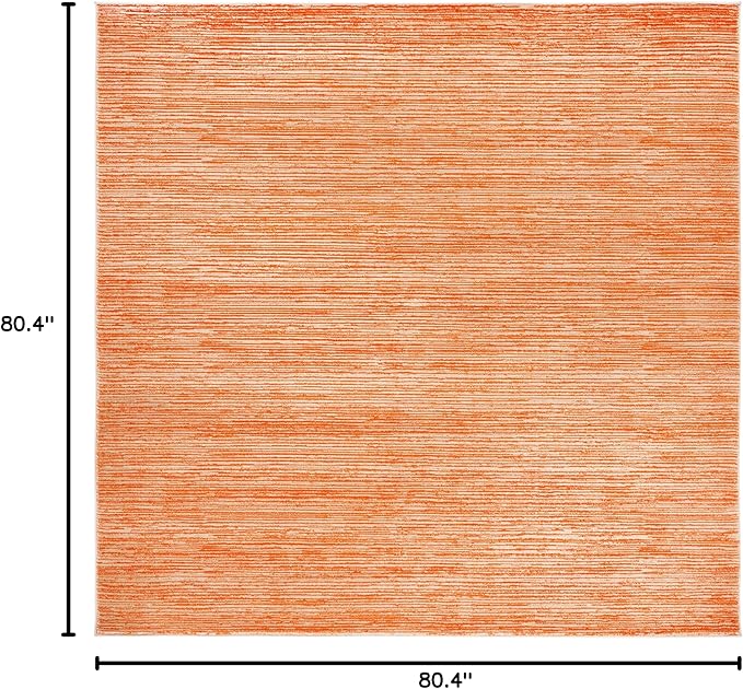SAFAVIEH Vision Collection Area Rug - 6'7" Square, Orange, Modern Ombre Design, Non-Shedding & Easy to Clean, Ideal for Living Room, Bedroom, Dining Space (VSN606P)