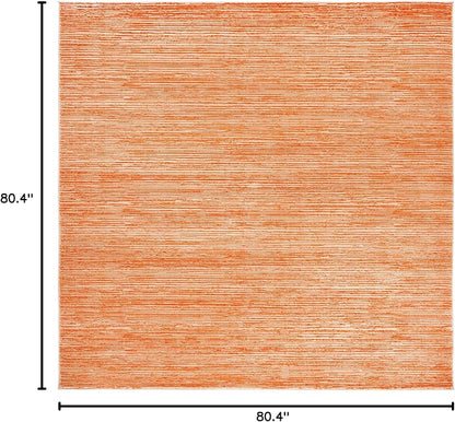 SAFAVIEH Vision Collection Area Rug - 6'7" Square, Orange, Modern Ombre Design, Non-Shedding & Easy to Clean, Ideal for Living Room, Bedroom, Dining Space (VSN606P)