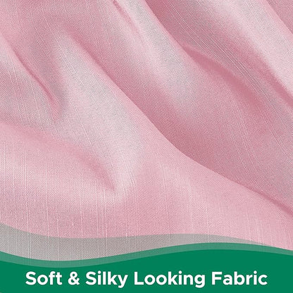 Biscaynebay Wrap Around Bed Skirts for Full & Full XL Beds 15" Drop, Pink Adjustable Elastic Dust Ruffles Easy Fit Wrinkle & Fade Resistant Silky Luxurious Fabric Machine Washable