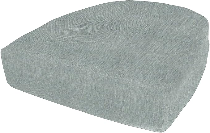 Cushion Source Rounded Back Seat Cushion, 19.5" x 20" x 5" deep Indoor and Outdoor Durable seat Cushion Made with Fade Resistant Sunbrella Fabric, Hidden Zipper, Sunbrella Elements Cast Mist