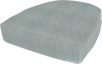 Cushion Source Rounded Back Seat Cushion, 19.5" x 20" x 5" deep Indoor and Outdoor Durable seat Cushion Made with Fade Resistant Sunbrella Fabric, Hidden Zipper, Sunbrella Elements Cast Mist