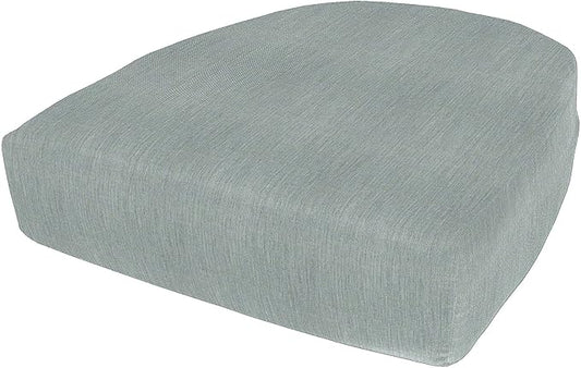 Cushion Source Rounded Back Seat Cushion, 19.5" x 20" x 5" deep Indoor and Outdoor Durable seat Cushion Made with Fade Resistant Sunbrella Fabric, Hidden Zipper, Sunbrella Elements Cast Mist