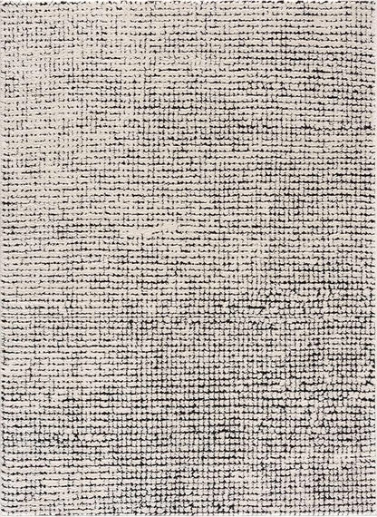 Hauteloom Keita Contemporary Mosaic Area Rug - High Pile Fluffy Soft Shag Carpet for Living Room, Bedroom - Black and White - 6'7" x 9' (6x9)